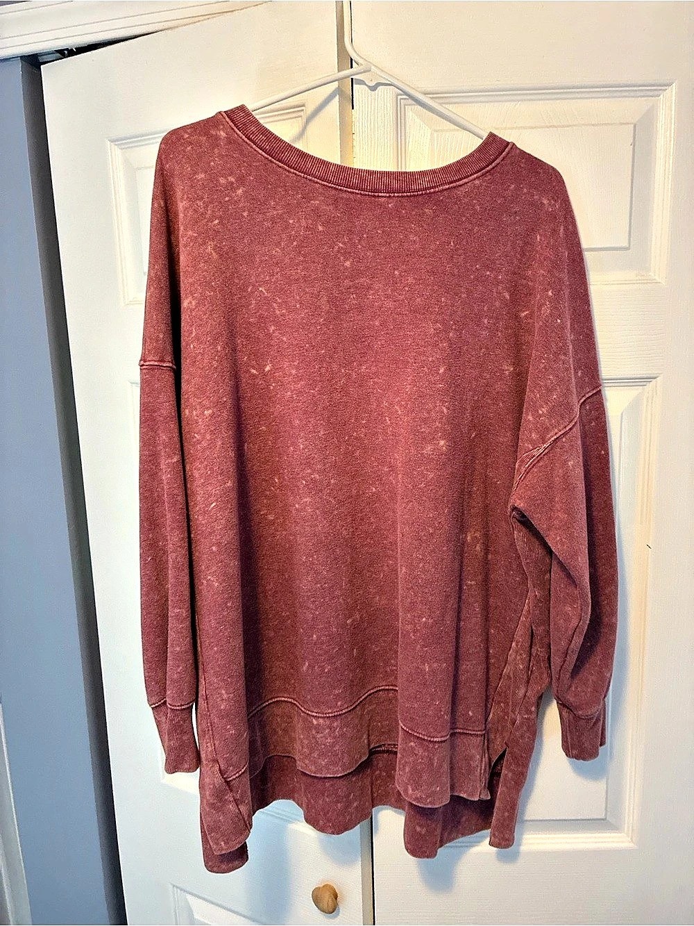 Distressed Maroon Crewneck